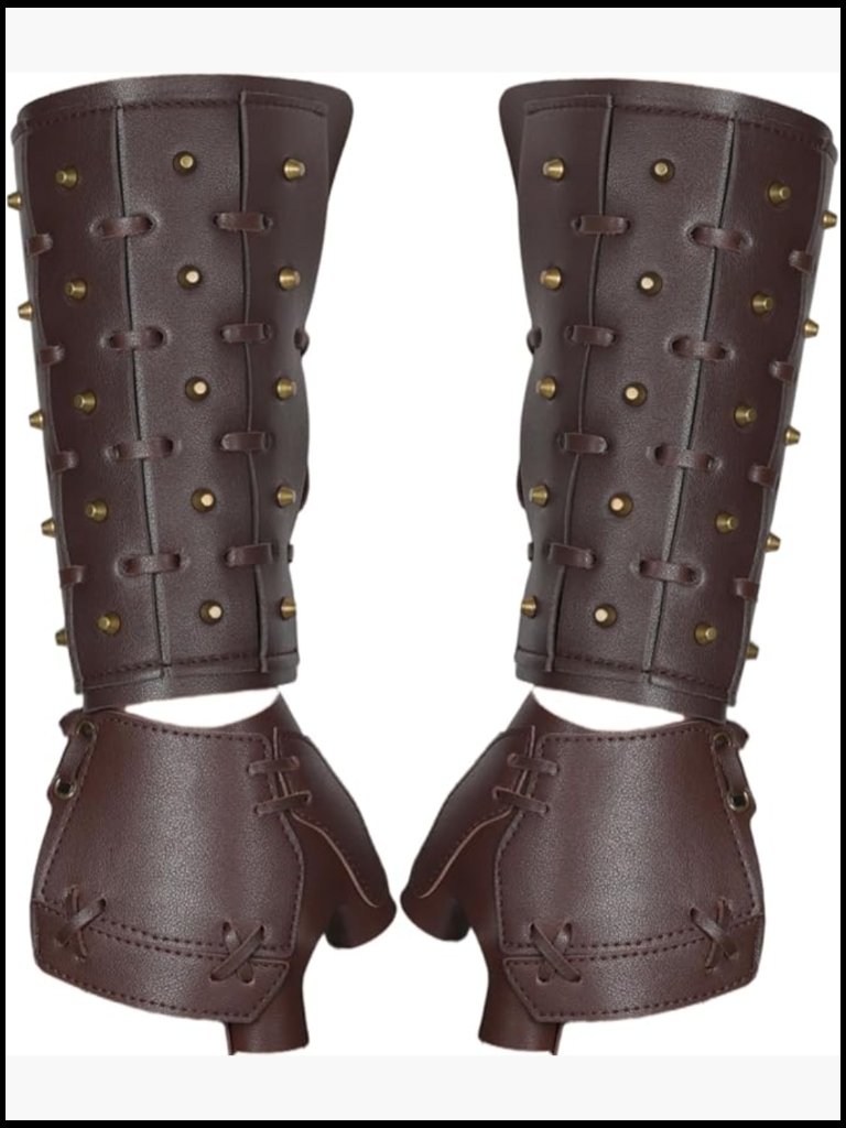 Fingerless Gloves Steampunk Medieval Cosplay Accessories Rivet Guard Arm